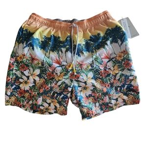 Tommy Bahama Tommy 6-Inch Naples Sunrise Scenic Swim UV Trunks Orange Ray New M